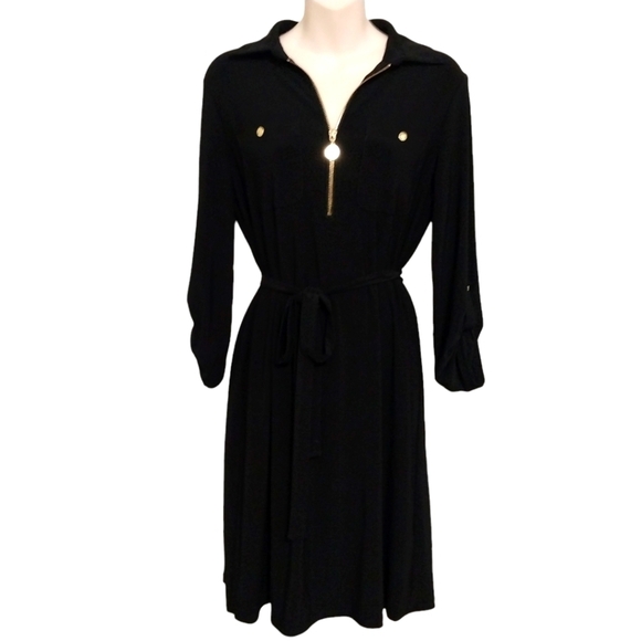 Anne Klein Black Dress W Sash  Sz 4 - Picture 1 of 5